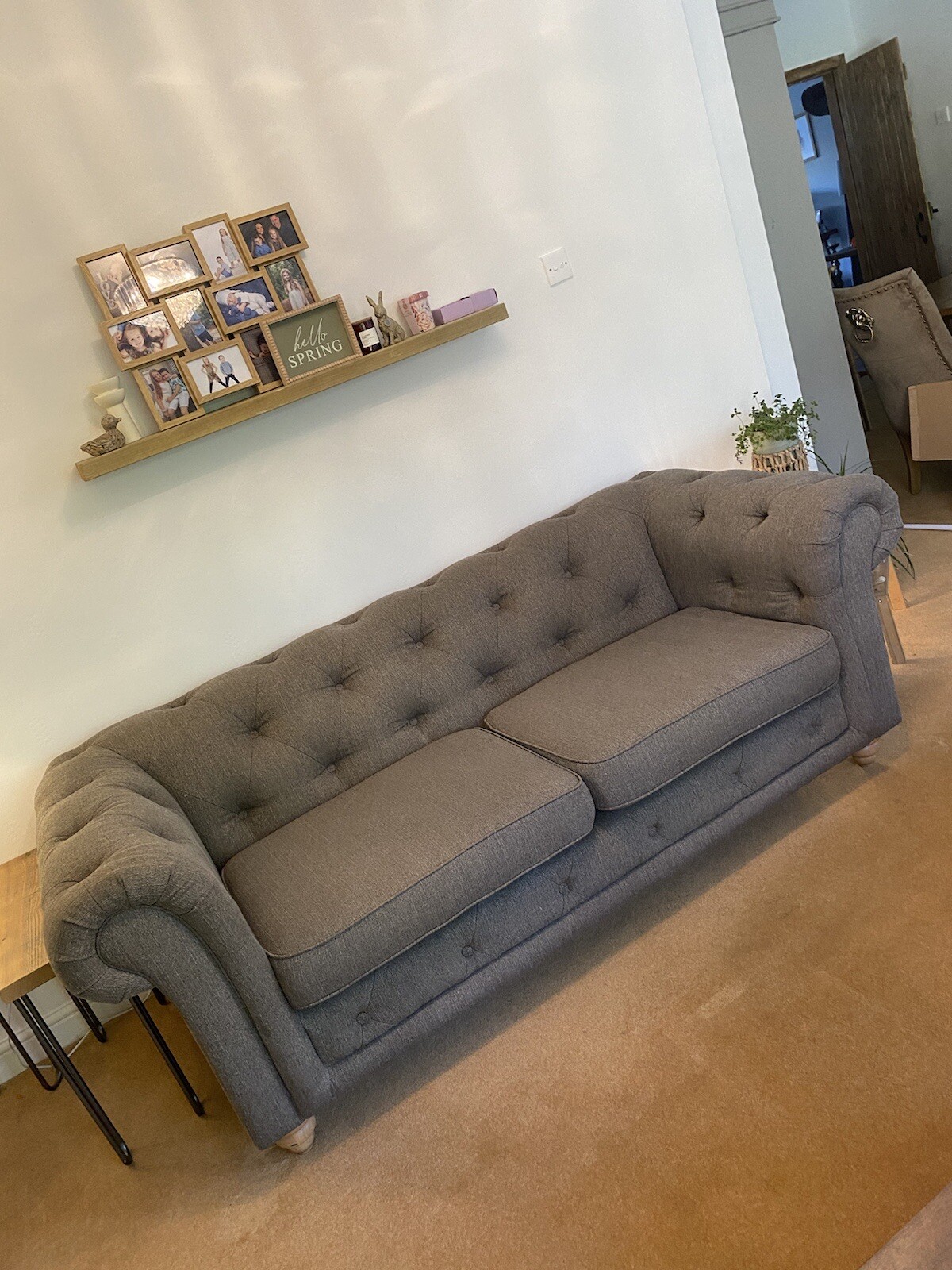 dfs belair 3 Seater Sofa, Cuddle 2 Seater Sofa & Footstool Colour Taupe