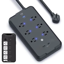 Geeni Surge Ultra Smart Surge Protector - 6 Outlets and 2 USB Ports 6 ft. Cord