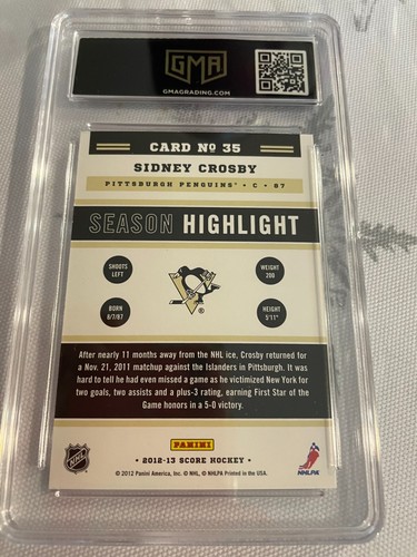 SYDNEY CROSBY PENGUINS 2012 SCORE SEASON HIGHLIGHT # 35 GRADED 9 L@@K - Bild 2 von 2