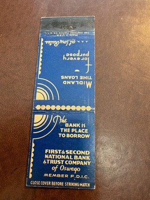 Matchbook cover - First & Second Bank - Oswego NY -  M110