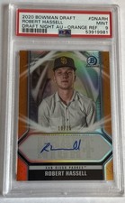 2020 Bowman Draft Robert Hassell Draft Night Orange Refractor Auto /25 PSA 9