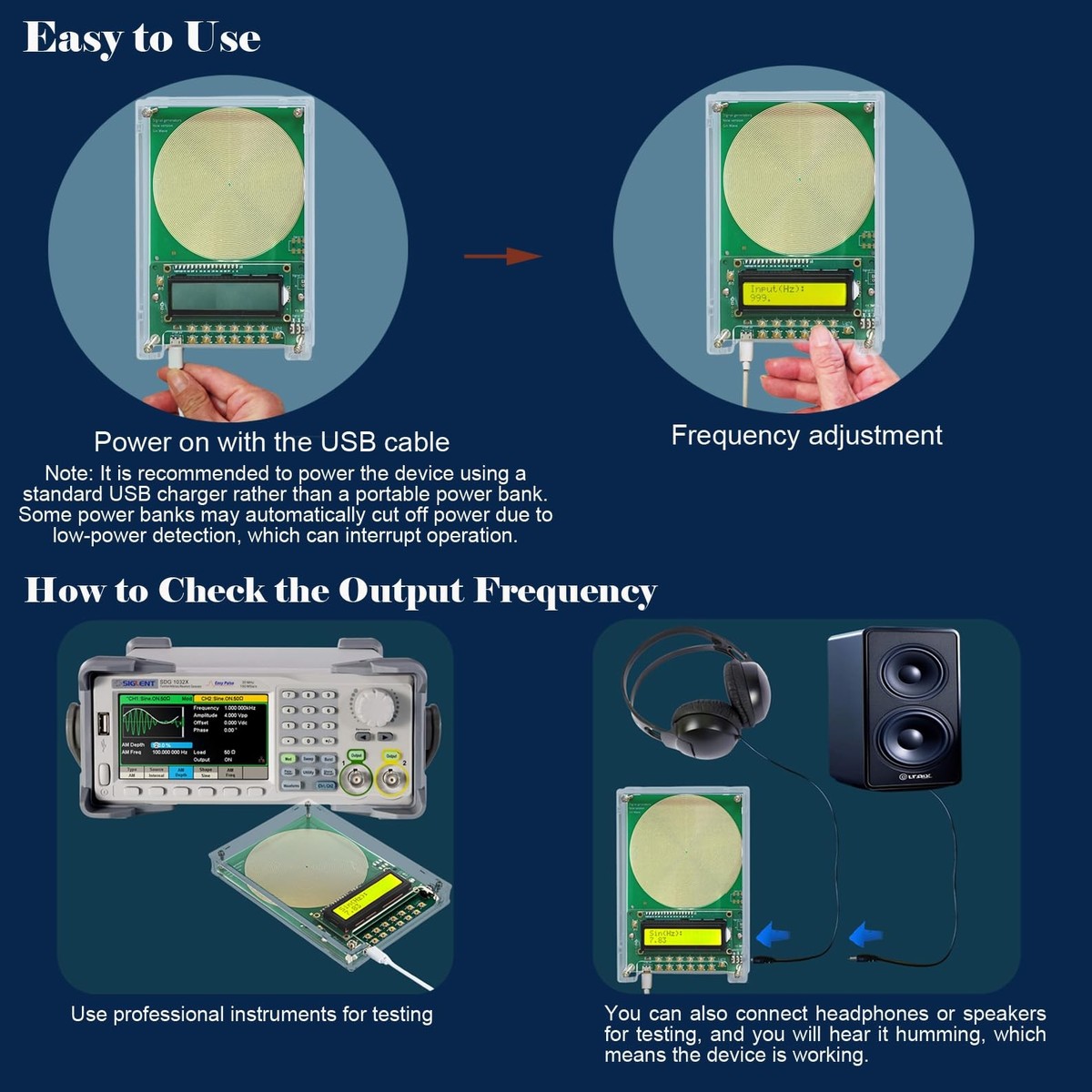 Adjustable Frequency Generator for Healing (0.01Hz-299Khz), 7.83Hz