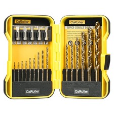 15Pcs Cobalt Drill Bit Set M35 High Speed Steel Metal Jobber Length Twist Dri...