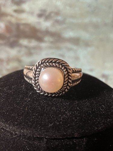 925 Sterling Silver Honora Pearl Ring Size 10