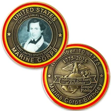 250th Marine Corps Birthday Coin 2025 – First Marine Captain Samuel Nicholas