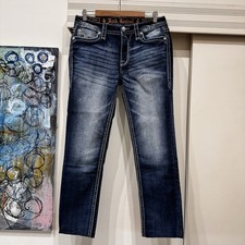 Rock Reival Size 29 Sepia Straight Blue Denim Jeans Womens Casual
