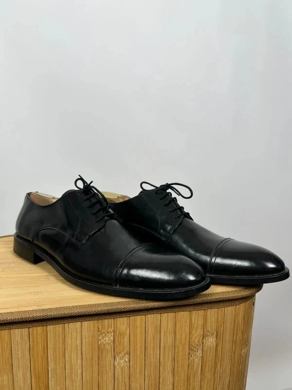 Pierre Cardin Crete Blue Leather Dress Shoes Mens Size‎ 8.5 Oxfords Square Toe Pierre Cardin | Shoes | Vintage Pierre Cardin Dress Shoes  main image 4