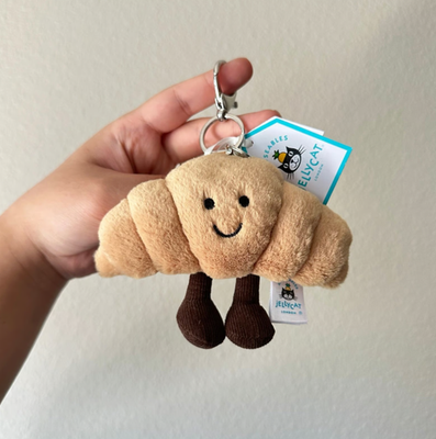 Jellycat Amuseable Croissant Plush Keychain 4in NWT Cute Bag Charm