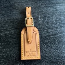 Authentic Louis Vuitton Vachetta Leather Luggage Tag SN507