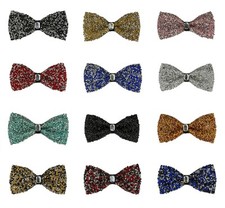 Rhinestone Bow Ties for Men Pre Tied Sequin Bowties Adjustable Variety of Colors