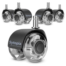 Office Chair Caster Wheels Set of 5 Heavy Duty Office Chair Wheels 2'' Mute R