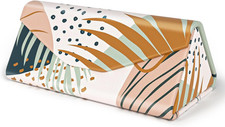 Sunglasses Case, Foldable Glasses Case, Magnetic PU Leather Hard Shell Folding E