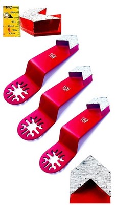 Diamond Segment Oscillating Corner Tool Attachment for Concrete #16/20 Grit 3pk