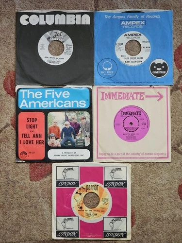Lot 5 Rock 45's ELO Marc Ellington The Five Americans Fleetwood Mac Frijid Pink