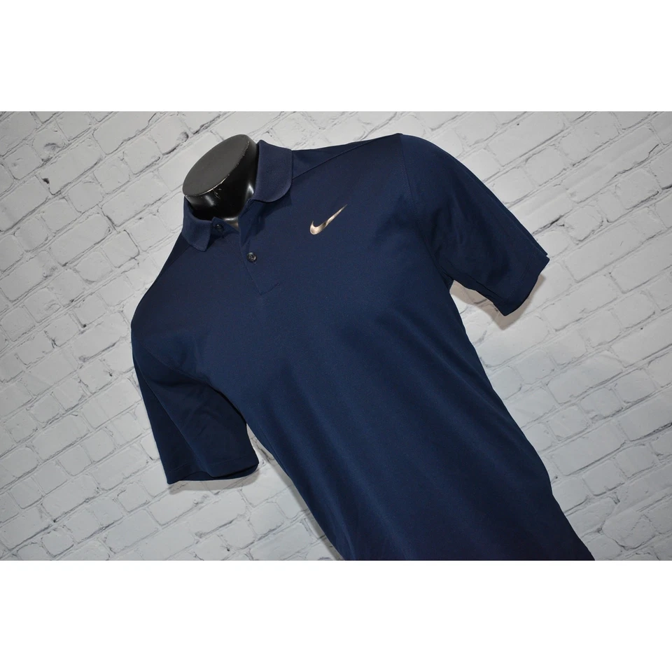 Рубашка Nike Golf Polo мужская размер большой синяя функциональная Dri-Fit полиэстер - Изображение 3 из 4