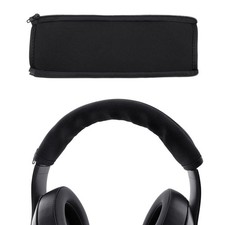 Universal Headphone Headband Protector Cover Zippered Replacement Band Black