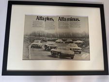 Original Framed Alfa Romeo Spider GTV Giulia Berlina 105 A2 Size Advert Poster