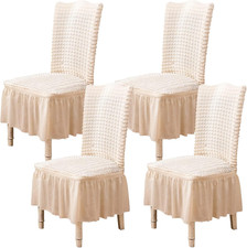 Chair Covers for Dining Room Set of 4 Stretch Chair Slipcovers with Skirt Remova