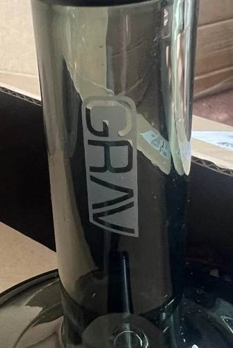 GRAV® SMALL WIDE BASE WATER PIPE IN SMOKE W/ BLACK EUC no bowl*