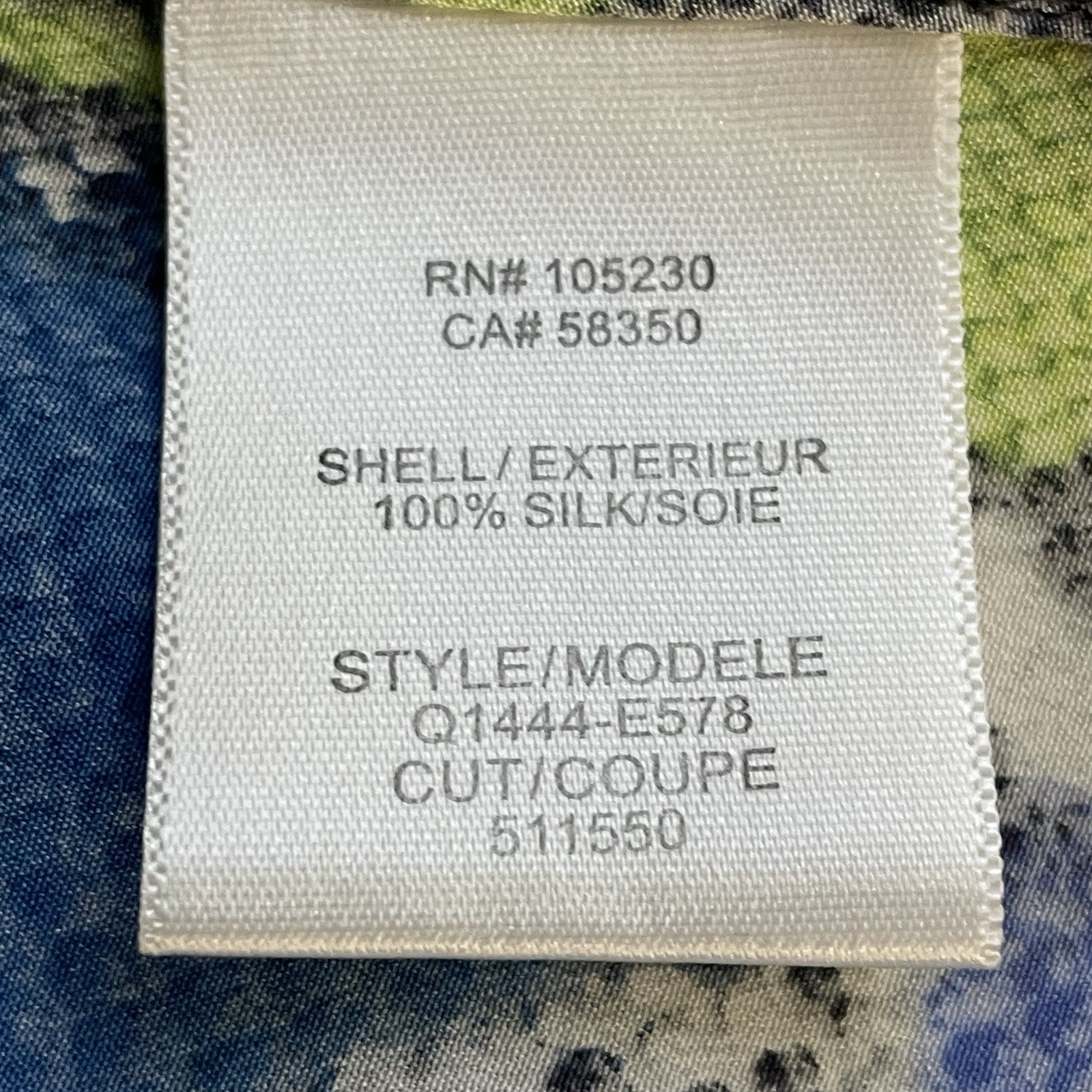 Equipment Size Large Blue Green Python Print Silk… - image 7