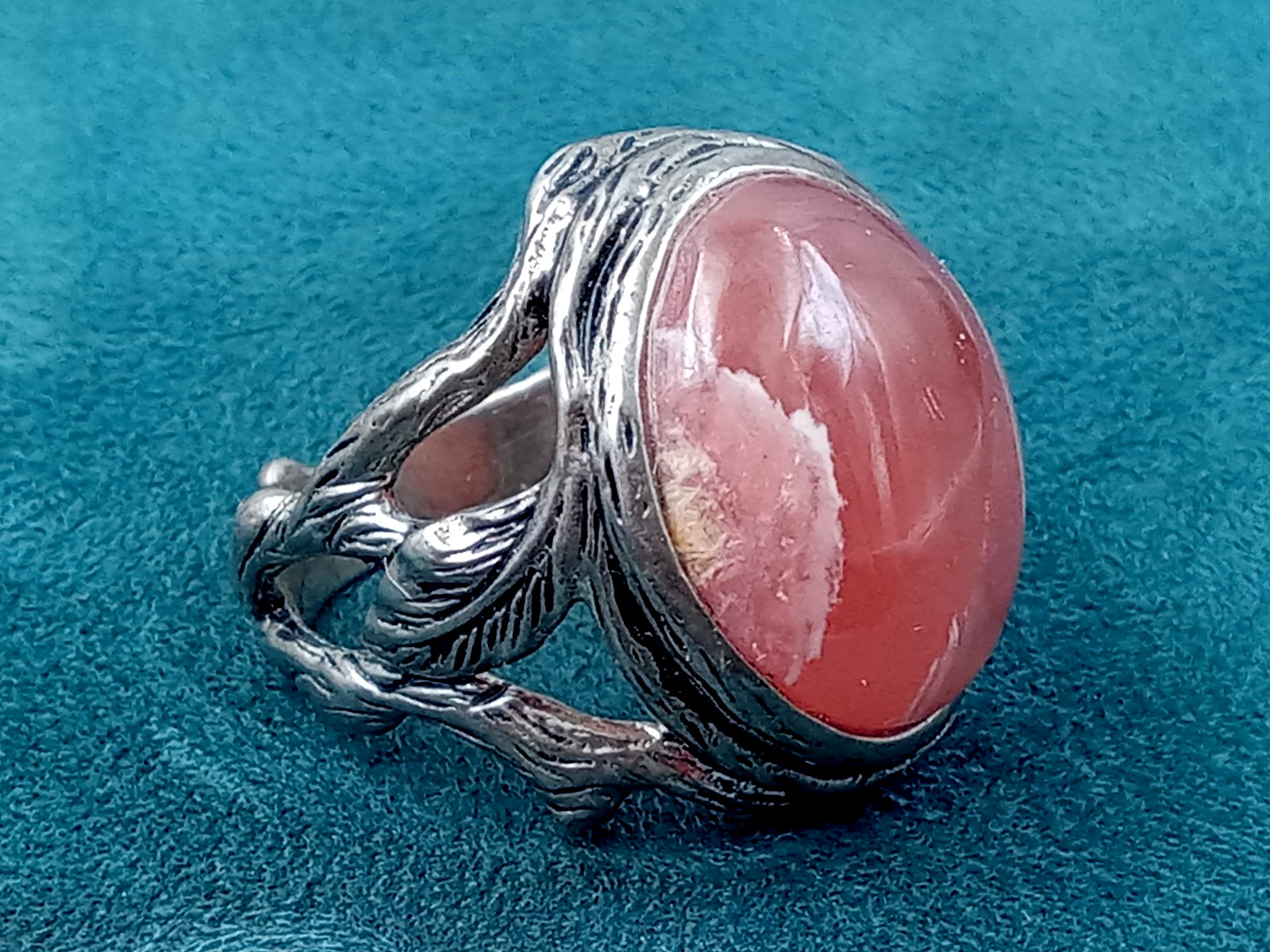 BBJ Statement Sterling Silver Ring w. Large Caboc… - image 1