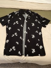 Express Men's Floral Dress Shirt Slim Fit, Button-Up, Size Medium Short Sleeve