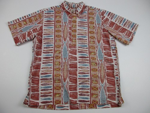 Mens XL Reyn Spooner Fish Shirt pullover hawaiian inside out - Picture 2 of 6
