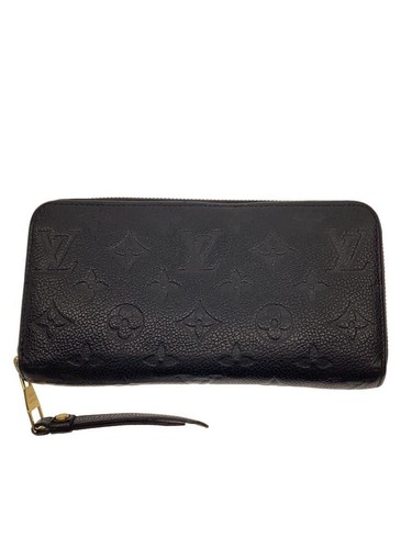 Louis Vuitton Long Wallet Zippy Monogram Empreinte Cowhide Blk Men's Used