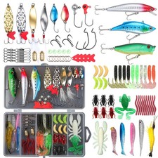 79pcs Fishing Lure Kit: Crankbaits, Spoons, Worms, Jigs, Topwater, Tackle Box