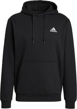 Adidas Men's Essentials Fleece Hoodie Black/White X-Large Ret 50 BRAND NEW