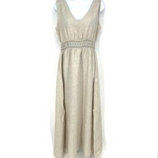 Terzo Millennio Italy 100% Linen Maxi Dress Size Medium Sleeveless