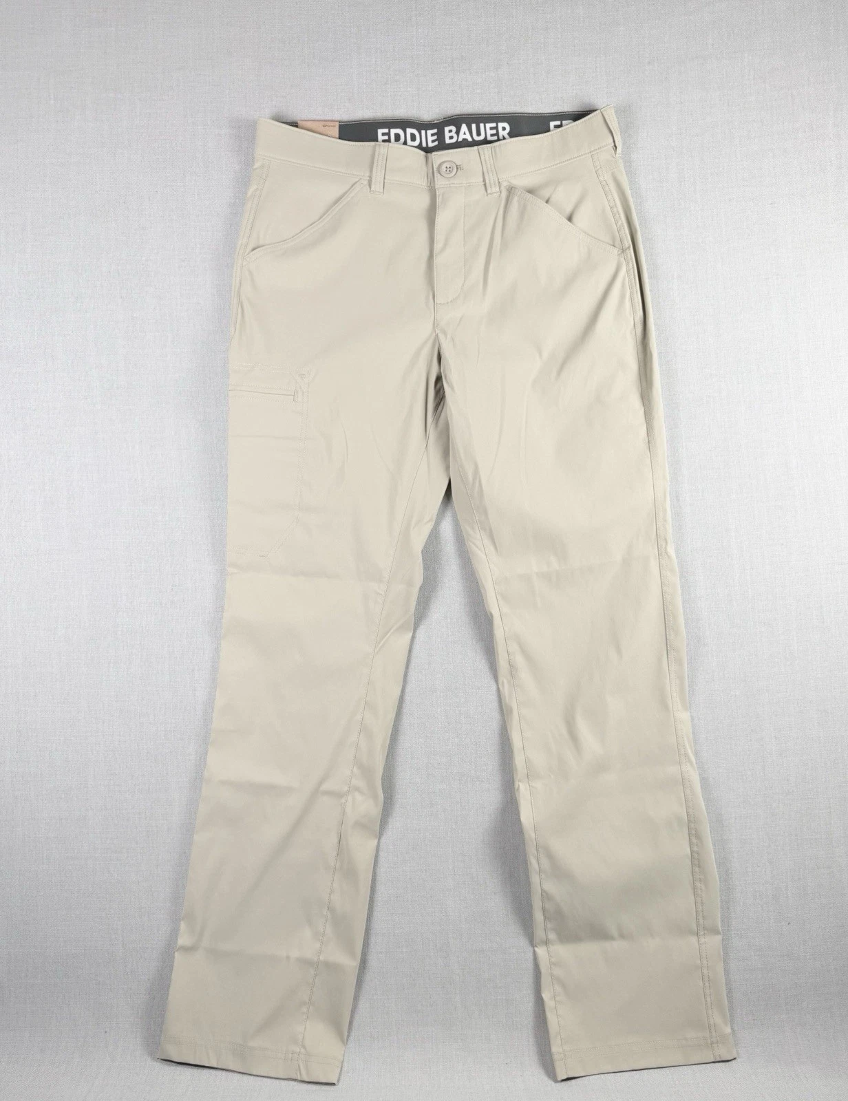 Eddie Bauer Pants Men’s Size 34x34 Rainier Tech Tan UPF 50+ Cargo Pocket NWT