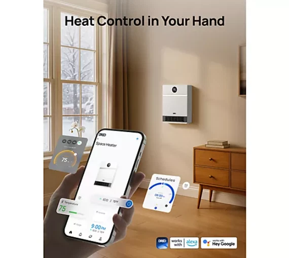 Calentador de espacio inteligente montado en la pared con oscilación DREO Foto 4 de 4