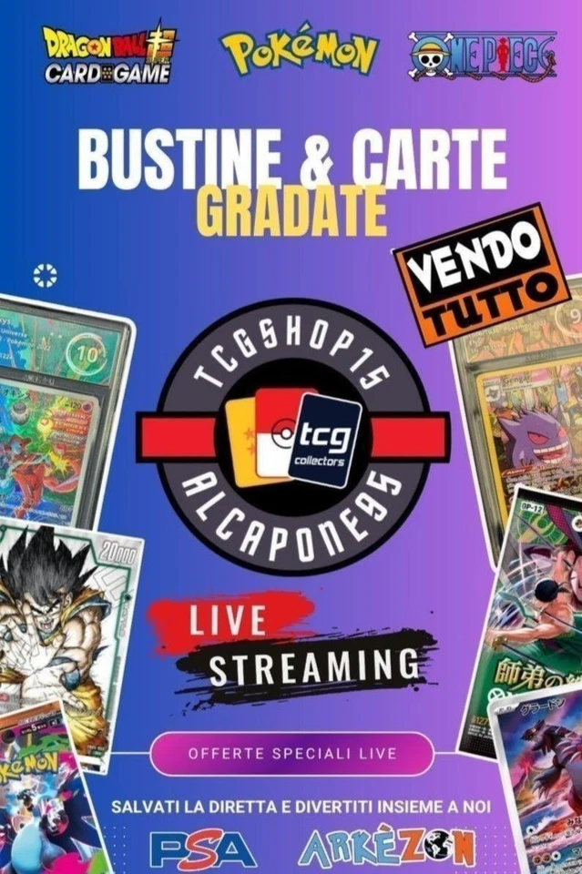 Carte Gradate a 1 € + bustine pokemon | Rip&Ship aperto in Live