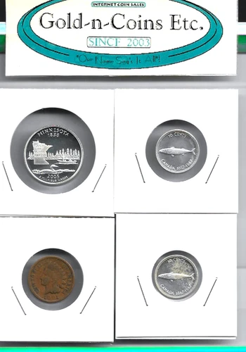 US MINT SILVER 2005-S GEM PROOF QUARTER & 2-SILVER 1967 RCM DIMES +1901 INDIAN!!