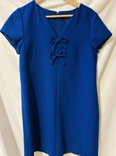 J. Crew “Presentations” Royal Blue Shift Dress Featuring Bow Detail Size 8 NWOT