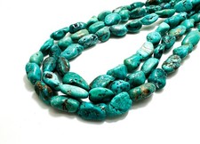Natural Blue Arizona Kingman Turquoise Nugget Pebble Gemstone Beads PGS412