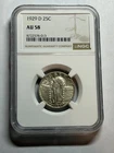 1929 D Standing Liberty Quarter NGC AU58 Nice Lustrous Type Coin