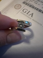 14k White Gold Tension Set Diamond Solitaire Engagement Ring