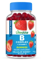 Lifeable Sugar Free B Complex - Strawberry Flavor Gummy - 90 Count