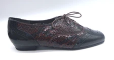 Mark Lemp Classics By Walking Cradles Black Brown Lace Up Flats Women's 7.5 M