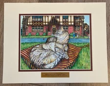 Cats On A Pillow American  Primative 8x10 Print Patti Simpson Ward 2010