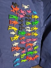 Vintage Galaxy Figure Lot Tim-Mee Aliens Space Droids Robots Cowboys Indian 47pc