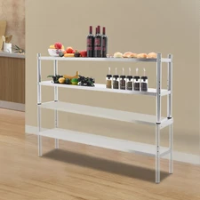 Stainless Steel Shelving, 2 Tier Adjustable Shelf Storage,Heavy Duty Shelving