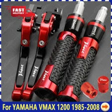 NEW For Yamaha VMAX 1200 1985-2008 CNC Handle Grips Cap Brake Clutch Levers Set