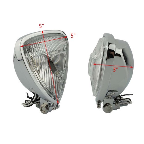 Triangle Motorcycle Headlight Head lamp fit Motorcycle Chopper Cafe Racer - Bild 5 von 8