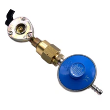 21mm Clip On Gas Cylinder Adapter with 37Mbar GAS Regulator and Nut Fitting