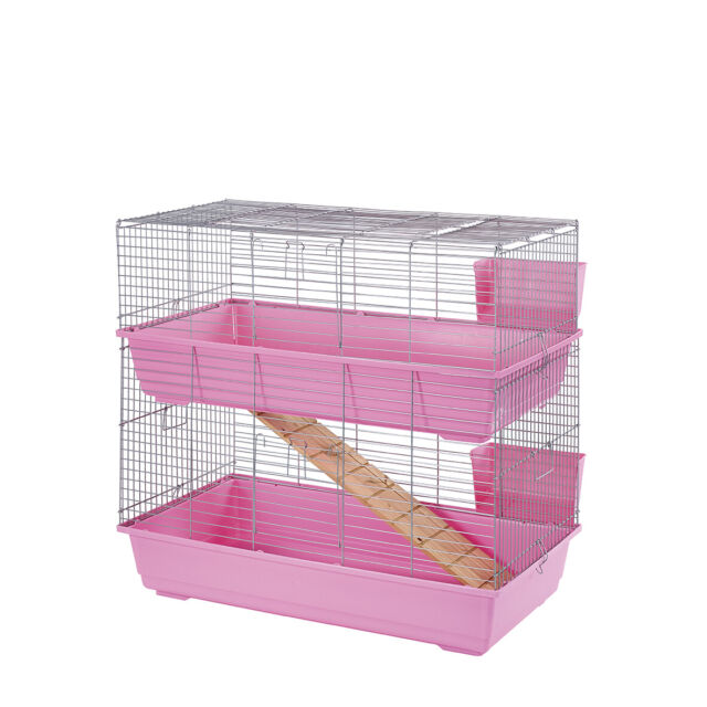 Little Friends Double Tier Rabbit Cage – Pink