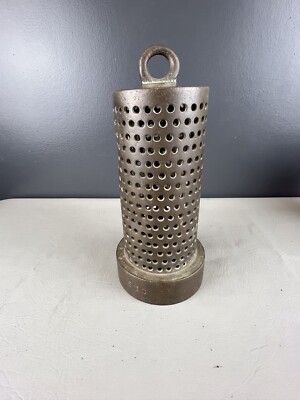 Vintage Fire Dept  Brass 2 1/2. In. Suction Strainer 8 1/4 In Tall