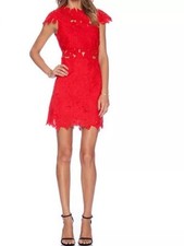 Women's Red Lace Holiday Sexy Fitted Sheath Cocktail Dress S M L new